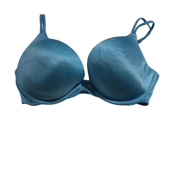 Victoria Secret Bra 34D Slate Blue Underwire Padded Full Coverage Dual Strap - Picture 2 of 9